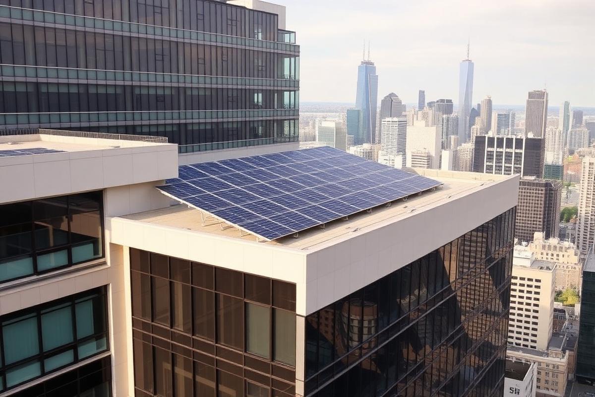 Commercial building with rooftop solar array